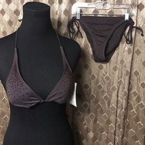 H&M brown bikini with beading